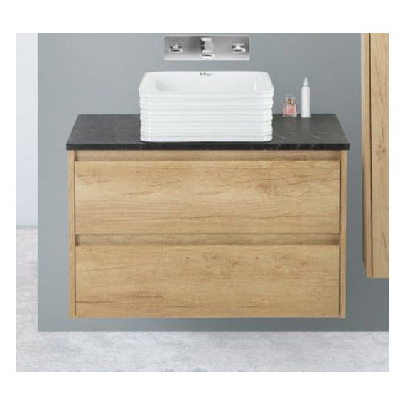 Тумба подвесная со столешницей BelBagno Kraft 90 см KRAFT-900-2C-SO-RNN+KEP-90-MNO-W0 - фото 