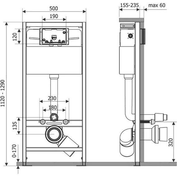 Инсталляция для унитаза Veconi Frame 500 VF500 - фото 3