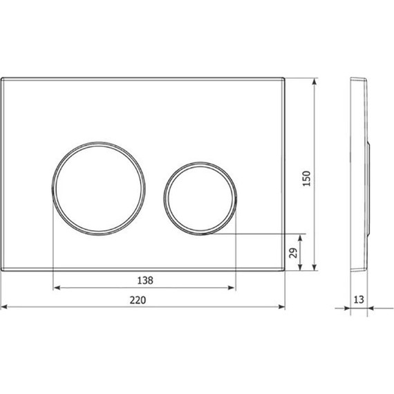 Кнопка смыва Veconi Round VFR005WCH, белый/хром глянец - фото 2
