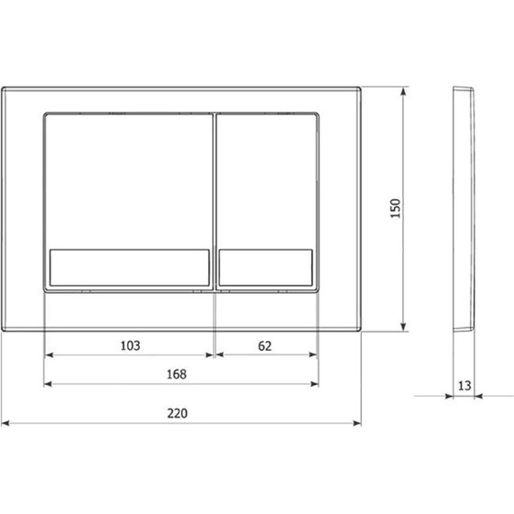 Кнопка смыва Veconi Square VFS001WH, белый глянец - фото 2
