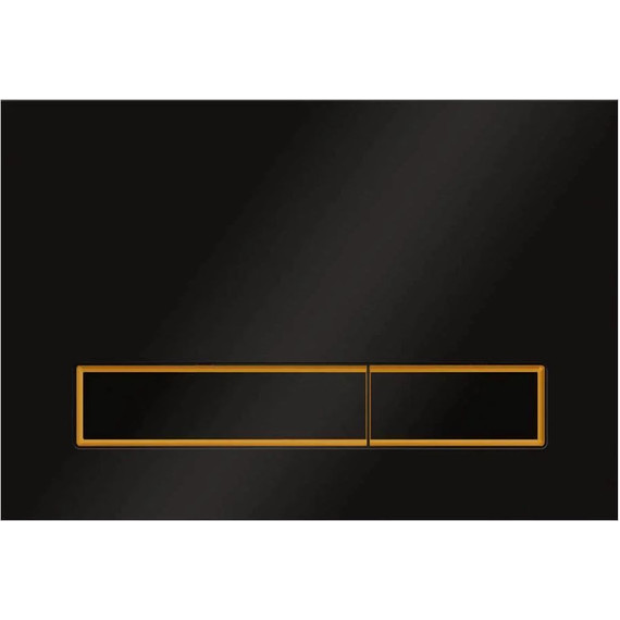Кнопка смыва Veconi Square Design VFSD003BLG, черный/золото матовое - фото 