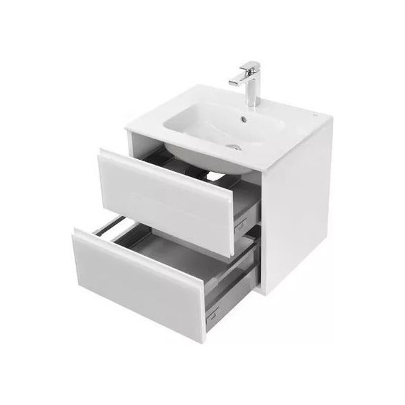 Тумба подвесная с раковиной Акватон Римини 60 см 1A2266K1RN010, белый глянцевый - фото 6