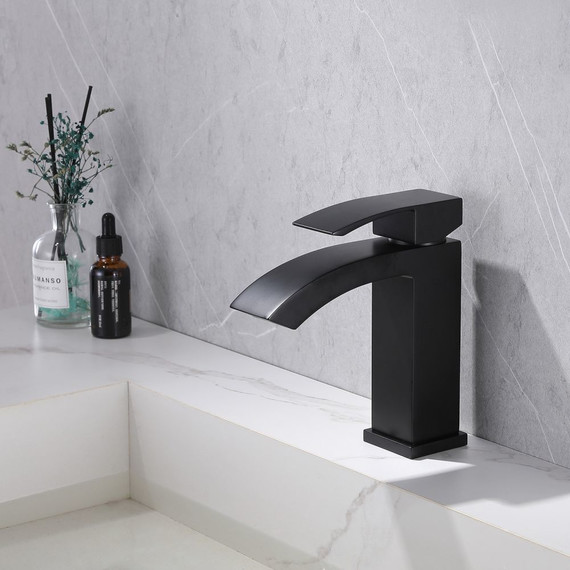 Смеситель для раковины Abber Wasserfall AF8610B, черный матовый, Цвет производителя: чёрный матовый - фото 2