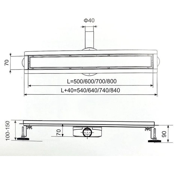 Трап Zeissler BAD537002 70 см, нержавеющая сталь - фото 8