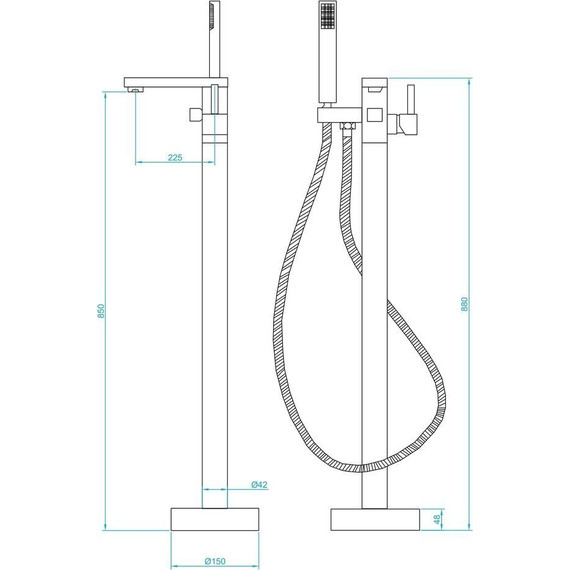 Смеситель для ванны RGW SP-350B 511405350-04, черный матовый - фото 4