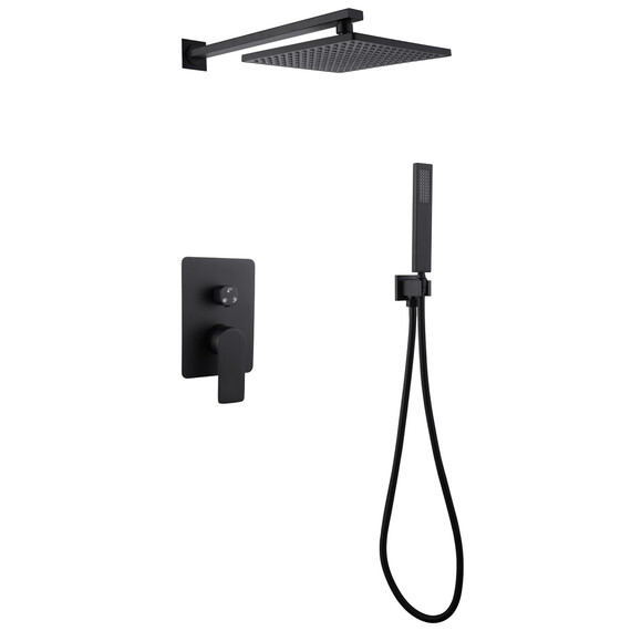 Душевая система для душа Abber Weiss Insel AF8018B, черный матовый - фото 