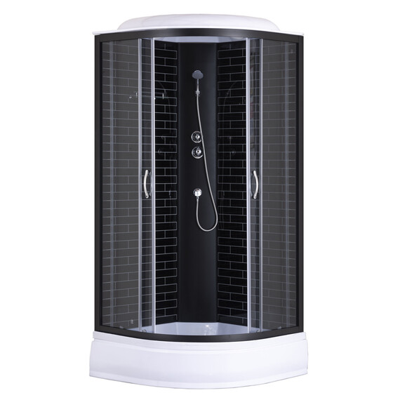 Душевая кабина Loranto 100х100 см CS-6610-25GB 100, черный/серое - фото 