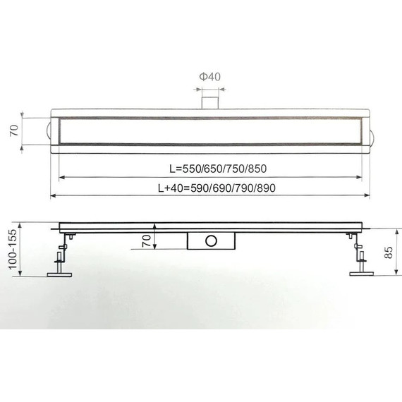 Трап Zeissler BAD418502 85 см, нержавеющая сталь - фото 10