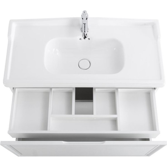 Тумба подвесная с раковиной Cezares GIUBILEO-1000-1C-SO-BL 100 см, Bianco Lucido - фото 6