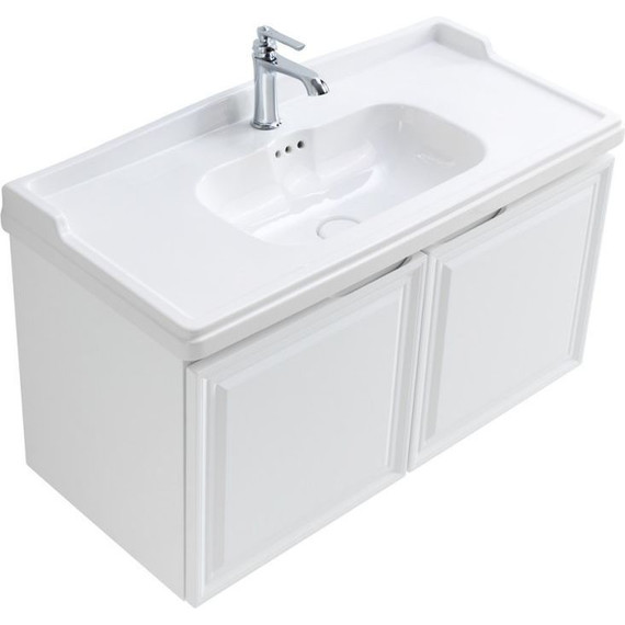 Тумба подвесная с раковиной Cezares GIUBILEO-800-2A-SC-BL 80 см, Bianco Lucido - фото 4