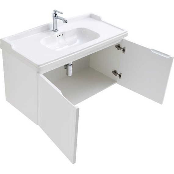 Тумба подвесная с раковиной Cezares GIUBILEO-800-2A-SC-BL 80 см, Bianco Lucido - фото 5