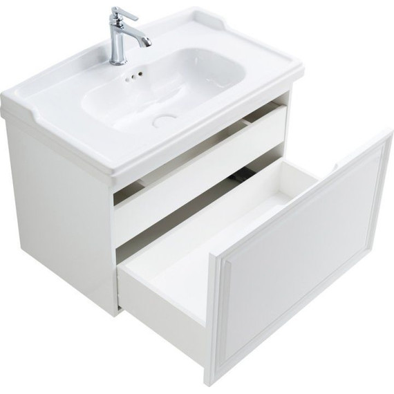 Тумба подвесная с раковиной Cezares GIUBILEO-800-1C-SO-BL 80 см, Bianco Lucido - фото 6