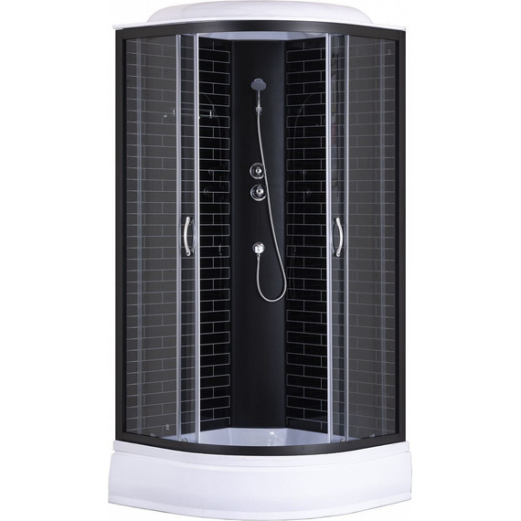 Душевая кабина Loranto 90х90 см CS-6690-25GB 90, черный/серое - фото 