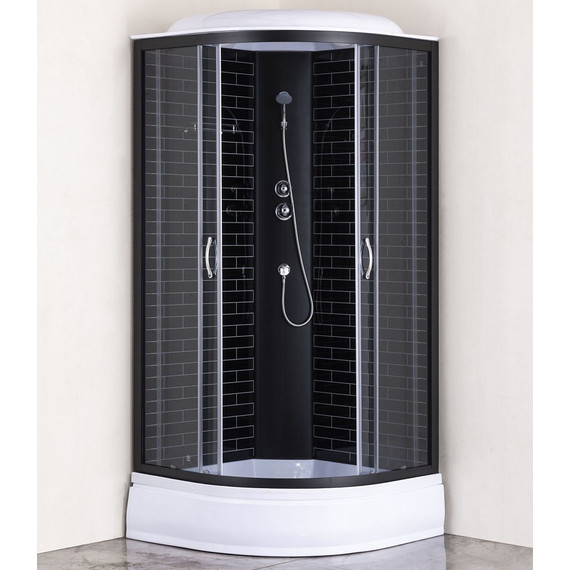 Душевая кабина Loranto 100х100 см CS-6610-25GB 100, черный/серое - фото 2