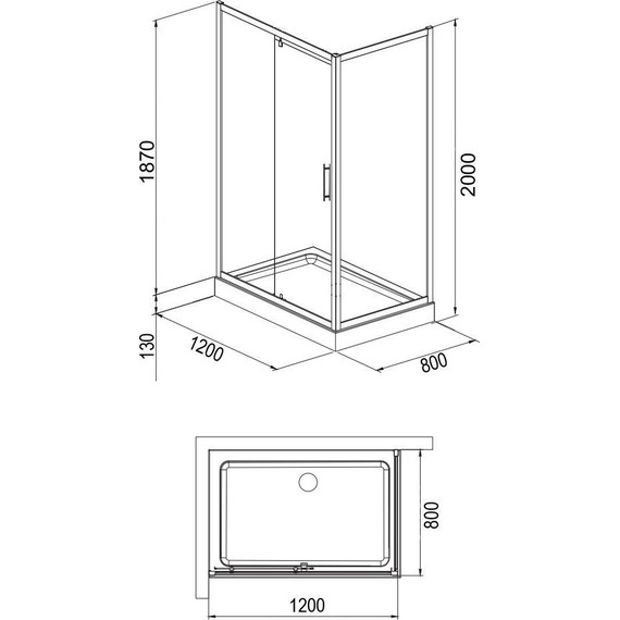 Душевое ограждение Loranto 120x80 см CS-6128C 120, хром/прозрачное - фото 3