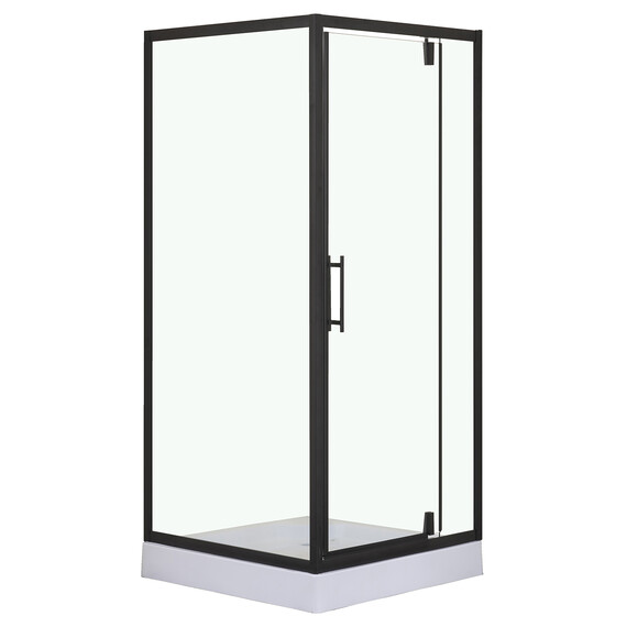 Душевое ограждение Loranto 90x90 см CS-604A 90, черный/прозрачное - фото 