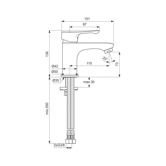 Смеситель для раковины Ideal Standard Alpha BC552AA - фото, картинка 4 Смеситель для раковины Ideal Standard Alpha BC552AA - фото 4