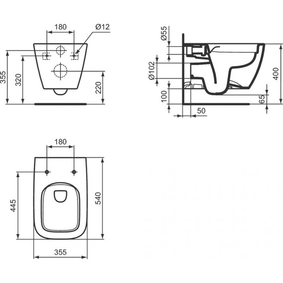 Инсталляция Ideal Standard Prosys 120 P с подвесным безободковым унитазом i.Life B IP001401 - фото, картинка 13 Инсталляция Ideal Standard Prosys 120 P с подвесным безободковым унитазом i.Life B IP001401 - фото 13