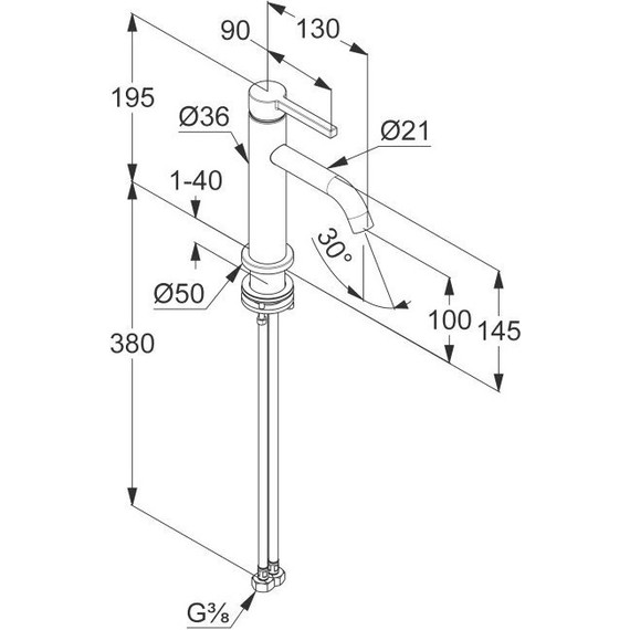 Смеситель для раковины Kludi Nova Fonte Pura 200263915, черный матовый - фото 2
