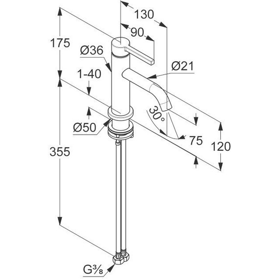 Смеситель для раковины Kludi Nova Fonte Pura 200283915, черный матовый - фото 2
