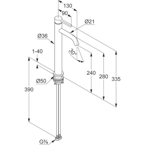 Смеситель для раковины высокий Kludi Nova Fonte Pura 202980515 - фото 2