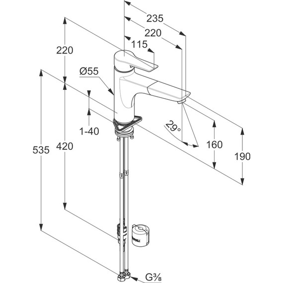 Смеситель для кухни Kludi Mix 329433975, черный матовый - фото 2