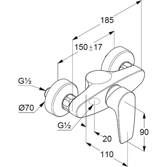 Смеситель для душа Kludi Pure&Solid 348410575 - фото 6
