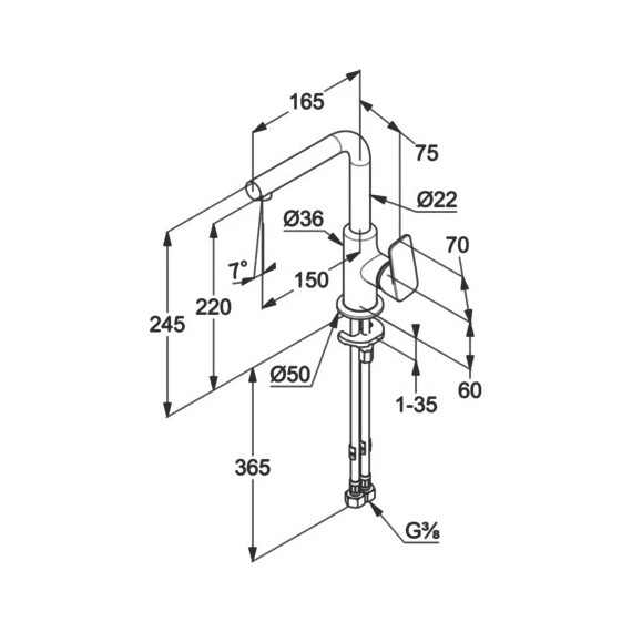 Смеситель для раковины Kludi Pure&Style 400243975, черный матовый - фото 4