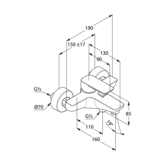 Смеситель для ванны Kludi Pure&Style 406813975, черный матовый - фото, картинка 3 Смеситель для ванны Kludi Pure&Style 406813975, черный матовый - фото 3