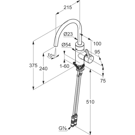 Смеситель для кухни сенсорный Kludi E-GO 422006675, черный матовый - фото 3