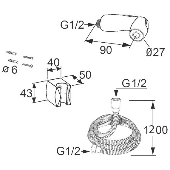 Гигиенический душ Kludi Bozz 7304205-00 - фото 3
