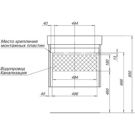 Тумба подвесная с раковиной Aquanet Nova Lite 60 см 242574 (1 ящик) белый, Цвет фасада: белый - фото 9