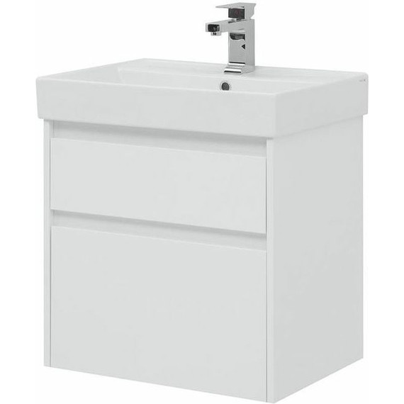 Тумба подвесная с раковиной Aquanet Nova Lite 60 см 242575 (2 ящика) белый, Цвет фасада: белый - фото 6
