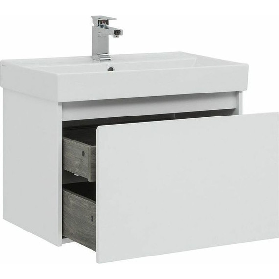 Тумба подвесная с раковиной Aquanet Nova Lite 75 см 242275 (1 ящик) белый - фото 7