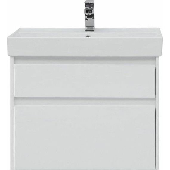 Тумба подвесная с раковиной Aquanet Nova Lite 75 см 242272 (2 ящика) белый, Цвет фасада: белый - фото 6
