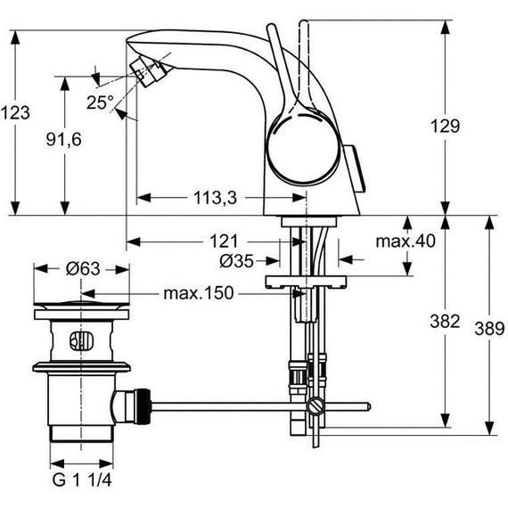 Смеситель для биде Ideal Standard Melange A4268AA - фото 3