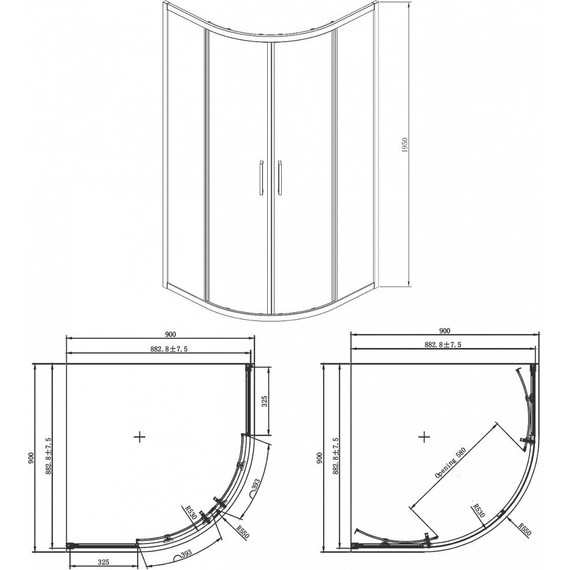 Душевое ограждение Azario Ostin 90x90 см AZ-121 S А, хром/прозрачное - фото 6