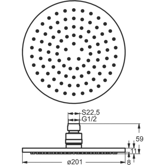 Верхний душ Ideal Standard Idealrain 200x200 мм B9442AA - фото 3