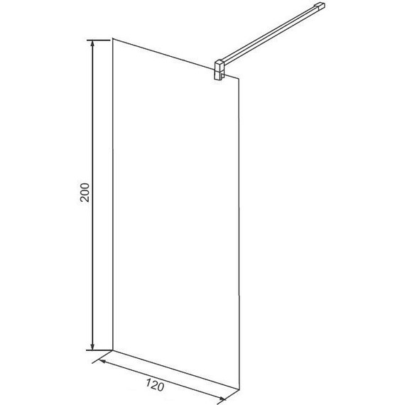 Душевая перегородка Loranto Walk-in 120 см CS-L1020 (стекло 8 мм), хром/прозрачное - фото 3