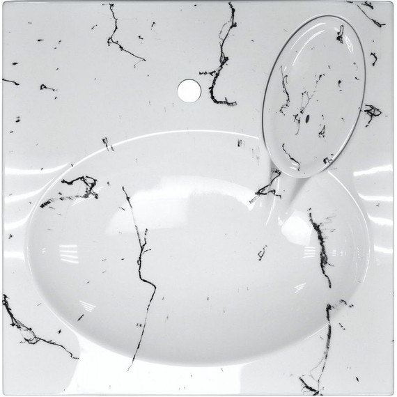 Раковина над стиральной машиной Azario Carmen 60 см CS00078503, белый мрамор - фото 2