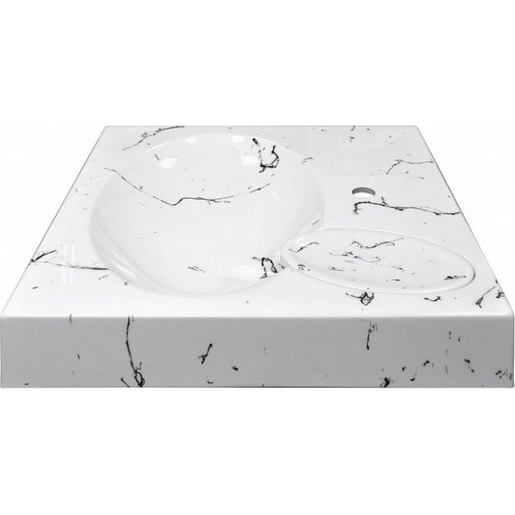 Раковина над стиральной машиной Azario Carmen 60 см CS00078503, белый мрамор - фото 3