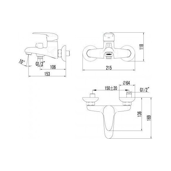 Смеситель для ванны Lemark Pramen LM3314C - фото 3