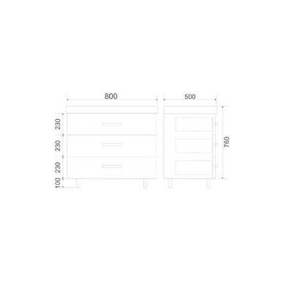 Тумба напольная с раковиной Mirsant Fuji 80 см с доводчиком, белый - фото 6