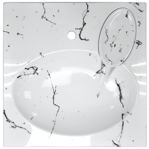 Раковина над стиральной машиной Azario Carmen 60 см CS00078503, белый мрамор - фото 