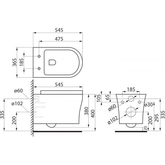 Инсталляция с подвесным унитазом комплект: Grohe Rapid SL 38772001 с подвесным безободковым унитазом Belbagno Ancona BB1224CHR-SM сиденье микролифт, крепление, кнопка смыва хром - фото 17
