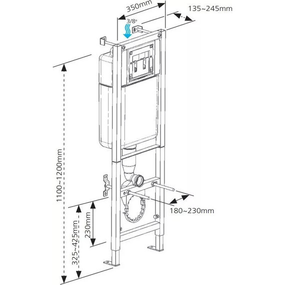 Инсталляция Cersanit Black с подвесным унитазом Vitra Normus 6855B003-0101 - фото 6