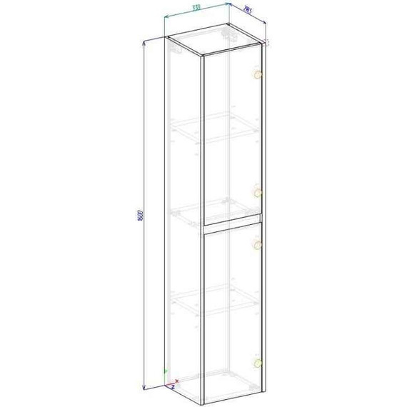 Пенал подвесной BelBagno KRAFT-1600-2A-SC-CG-L 33 см, Cemento Grigio - фото 6