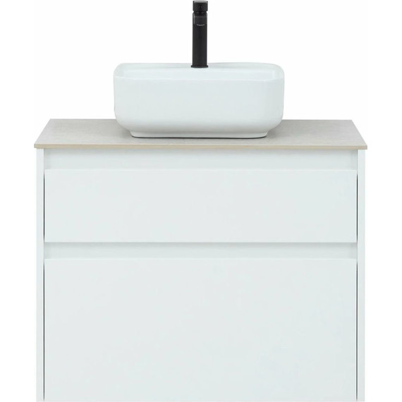 Тумба подвесная со столешницей Aquanet Nova Lite 75 см 242272 (2 ящика) белый, Цвет фасада: белый - фото 6