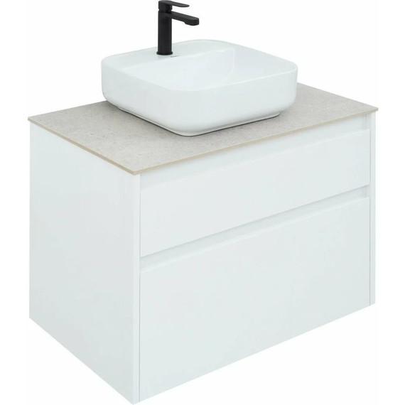 Тумба подвесная со столешницей Aquanet Nova Lite 75 см 242272 (2 ящика) белый, Цвет фасада: белый - фото 7