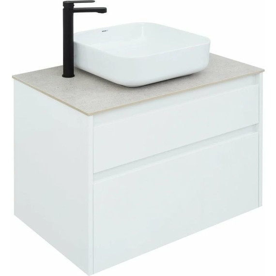 Тумба подвесная со столешницей Aquanet Nova Lite 75 см 242272 (2 ящика) белый, Цвет фасада: белый - фото 11